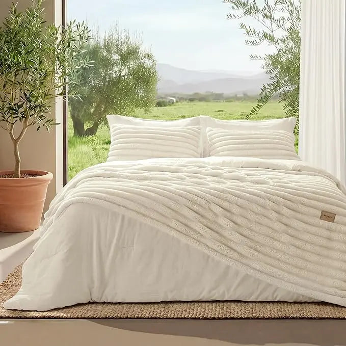 6‑Piece 2‑in‑1 All‑Season Comforter Set with Detachable Fluffy Blanket