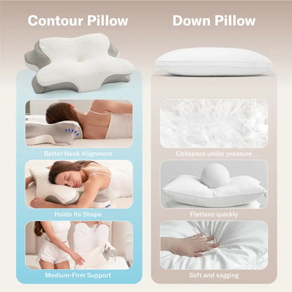 Ergonomic Memory Foam Cervical Pillow, Orthopedic Pillow for All‑Sleep Positions