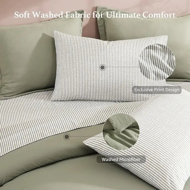 Modern Farmhouse 7-Piece Microfiber Comforter Bed Set