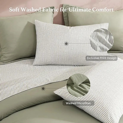 Modern Farmhouse 7-Piece Microfiber Comforter Bed Set