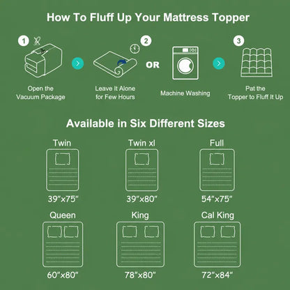 Bamboo-Fiber Cooling Thick Fitted Mattress Cover for Back Pain Relief