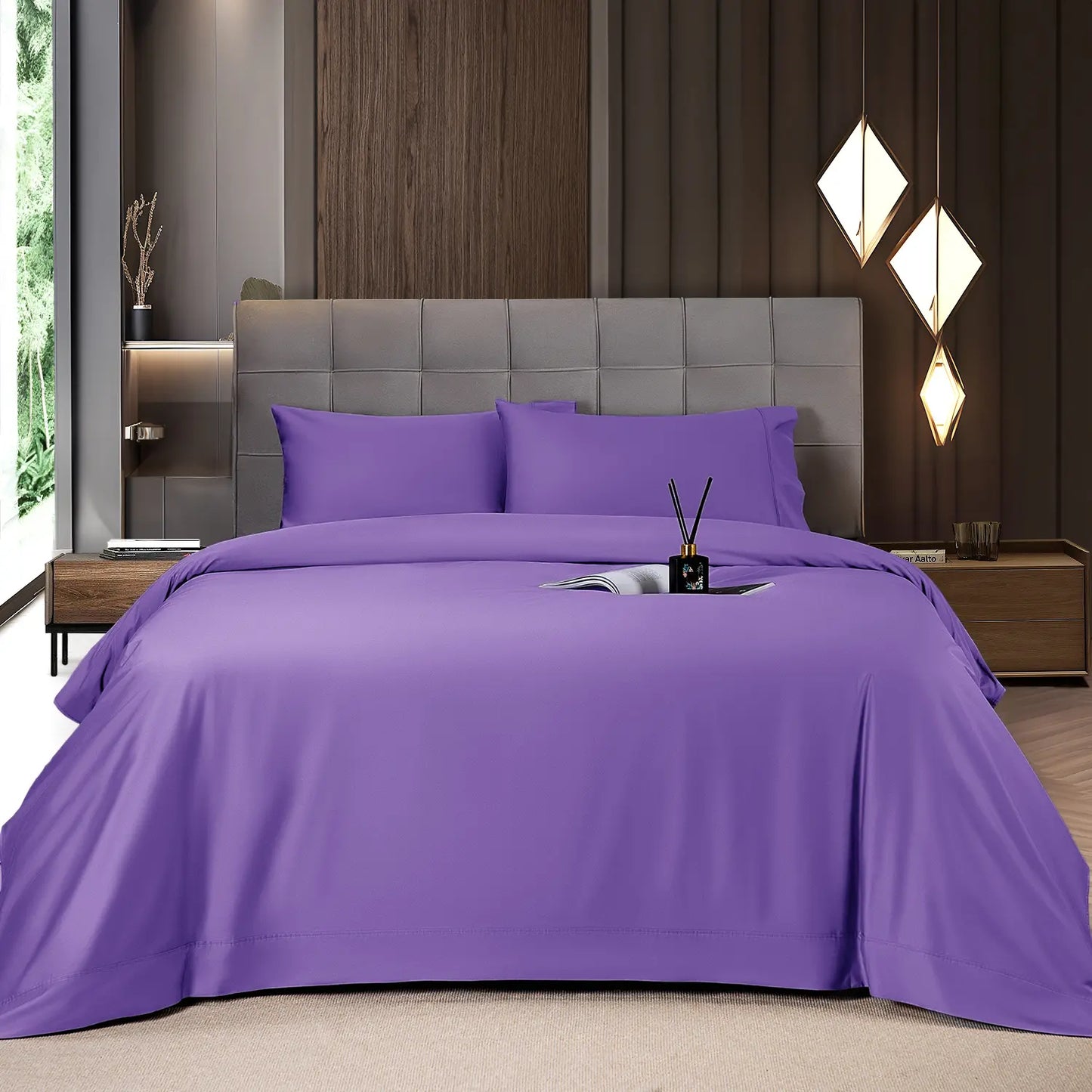 Cooling Bamboo Sheet Set 4/6 Pc, 16'' Deep Pocket Silky Soft Breathable Bedding