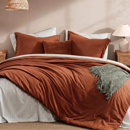 Modern Farmhouse 7-Piece Microfiber Comforter Bed Set