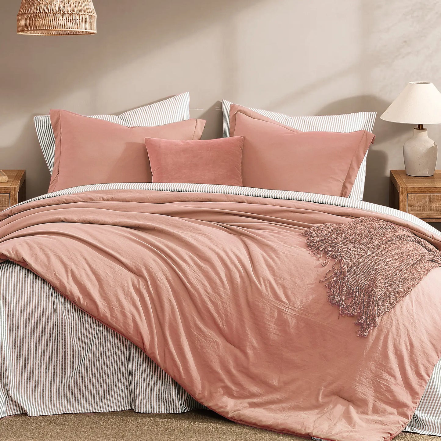 Modern Farmhouse 7-Piece Microfiber Comforter Bed Set