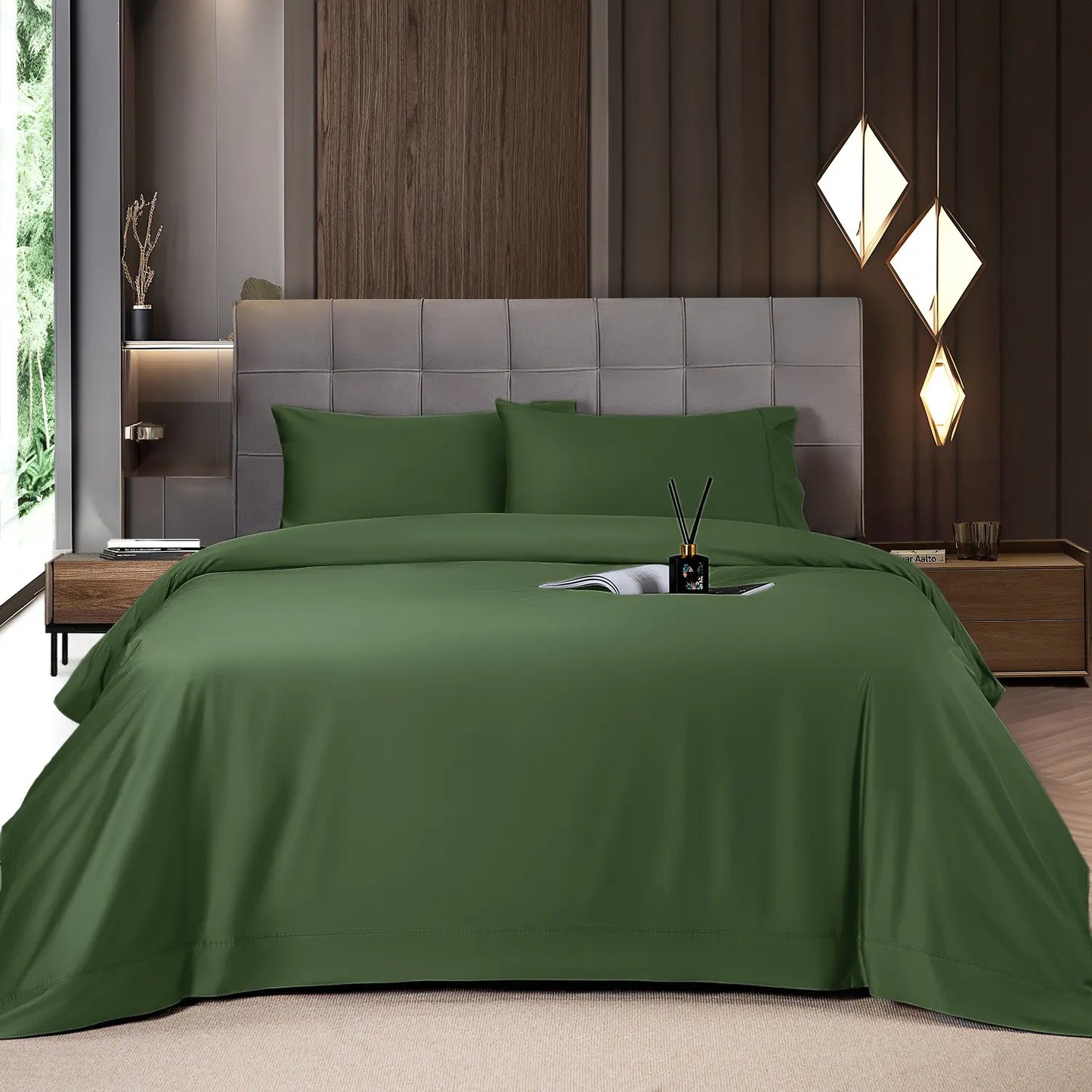 Cooling Bamboo Sheet Set 4/6 Pc, 16'' Deep Pocket Silky Soft Breathable Bedding