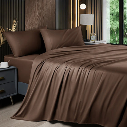 Cooling Bamboo Sheet Set 4/6 Pc, 16'' Deep Pocket Silky Soft Breathable Bedding