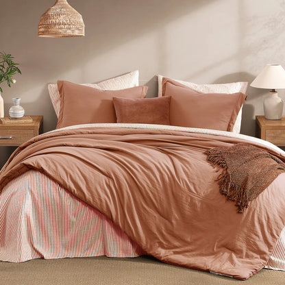 Modern Farmhouse 7-Piece Microfiber Comforter Bed Set