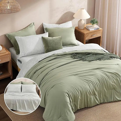 Modern Farmhouse 7-Piece Microfiber Comforter Bed Set