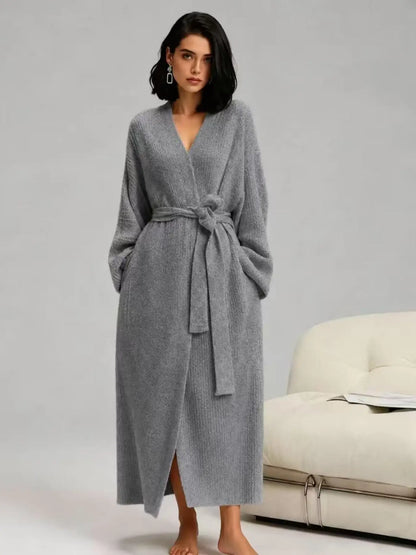Women's Double‑Sided Fleece Robe｜Thick Plush Warm Flannel Loungewear