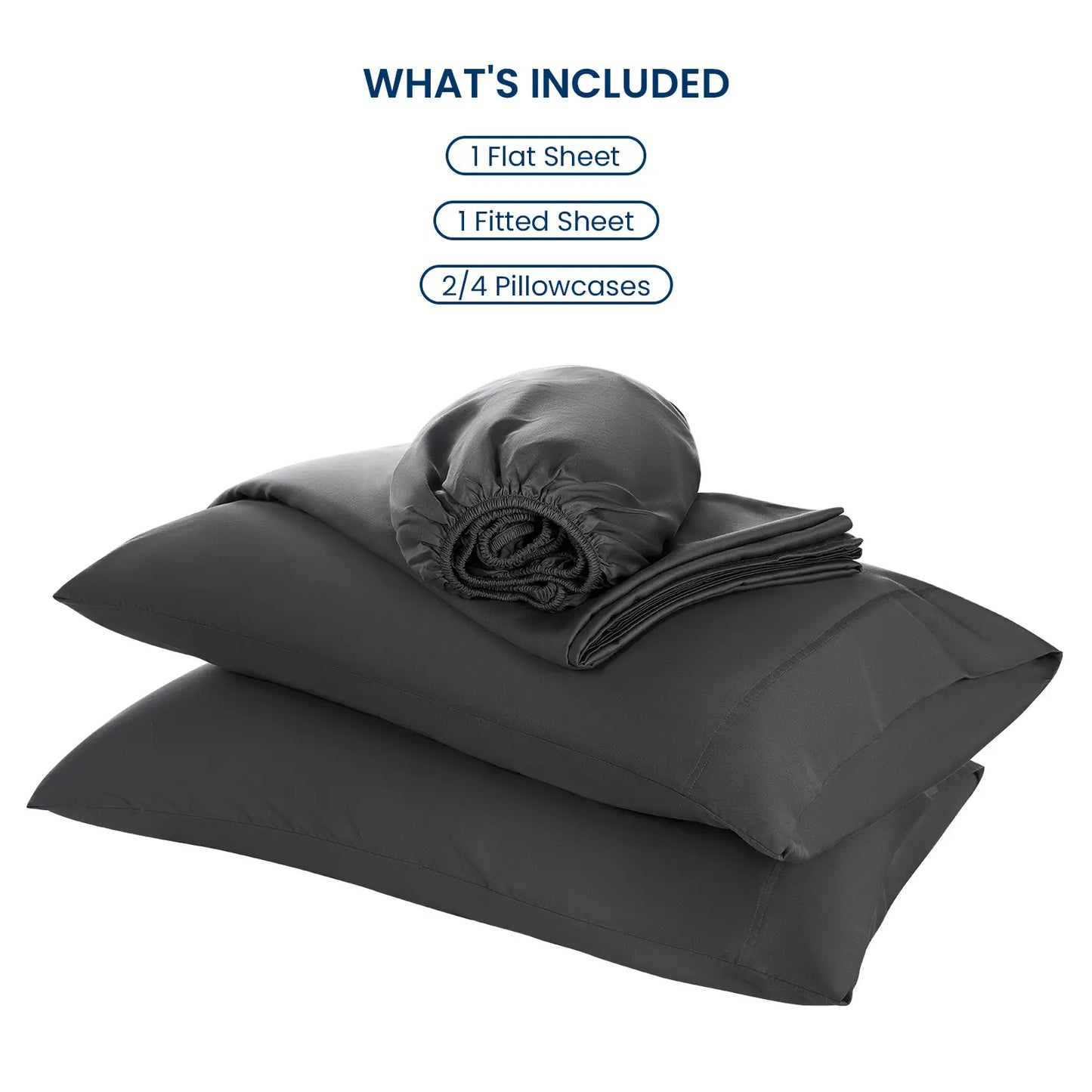 Cooling Bamboo Sheet Set 4/6 Pc, 16'' Deep Pocket Silky Soft Breathable Bedding