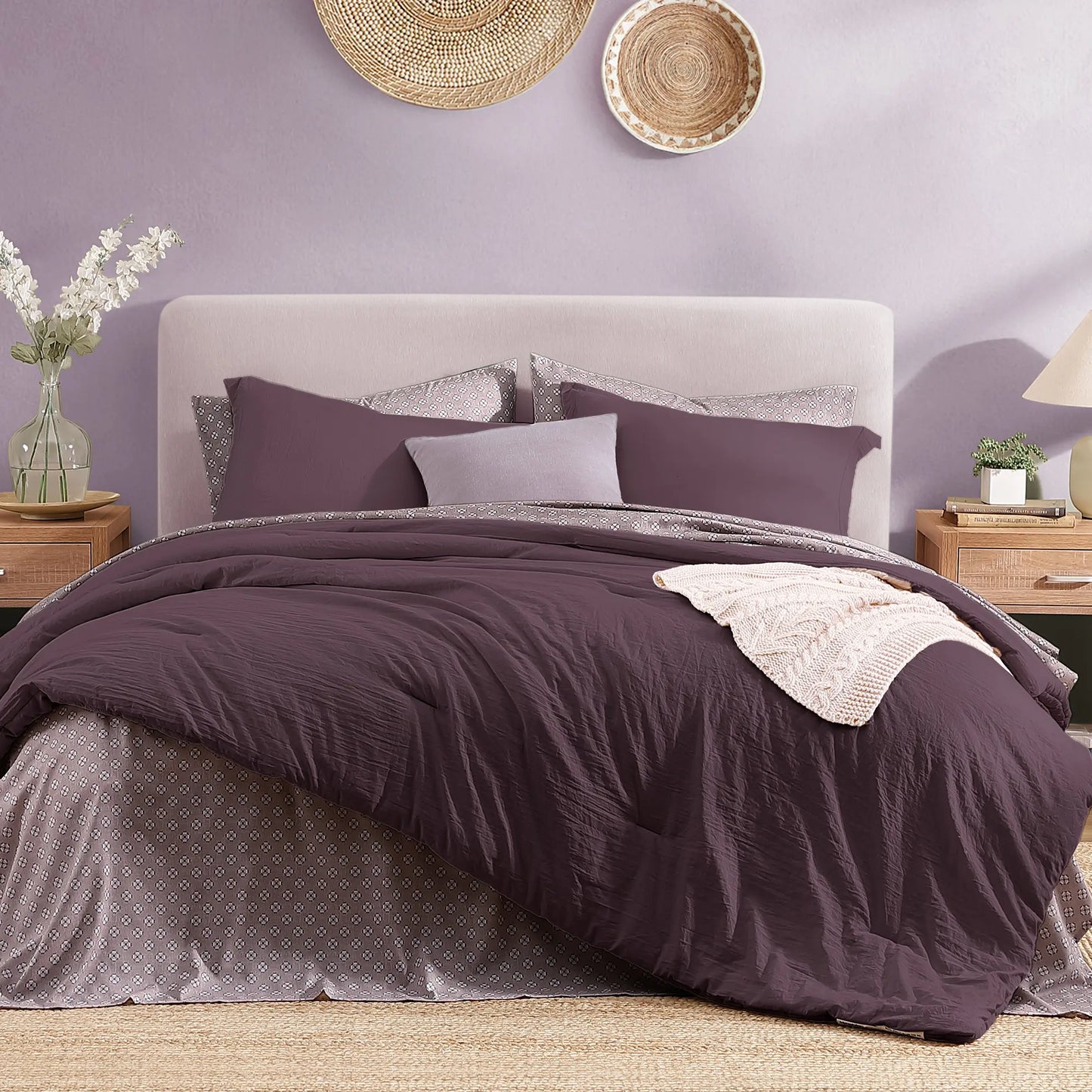 Modern Farmhouse 7-Piece Microfiber Comforter Bed Set