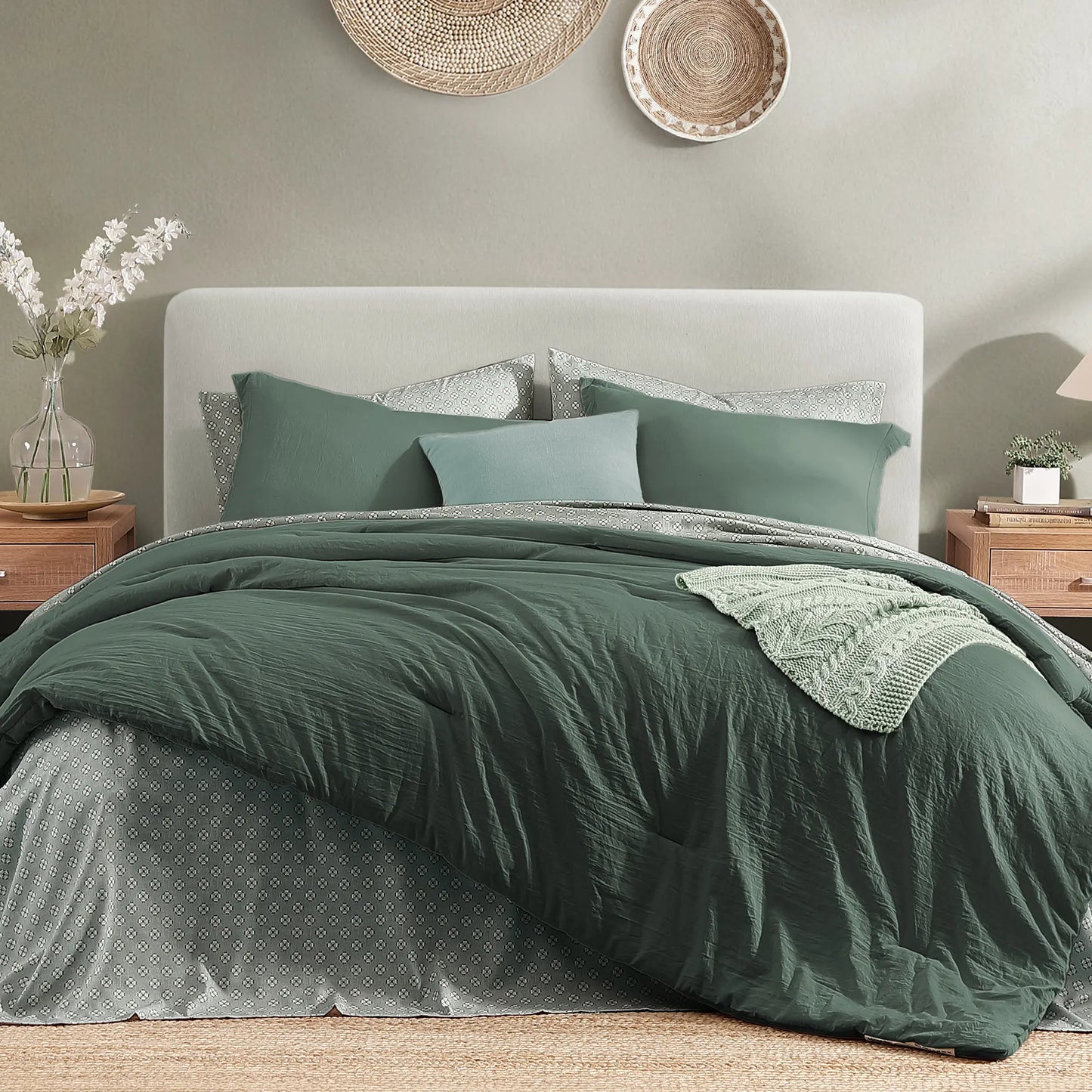 Modern Farmhouse 7-Piece Microfiber Comforter Bed Set