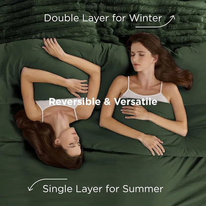 6‑Piece 2‑in‑1 All‑Season Comforter Set with Detachable Fluffy Blanket