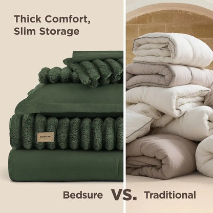 6‑Piece 2‑in‑1 All‑Season Comforter Set with Detachable Fluffy Blanket