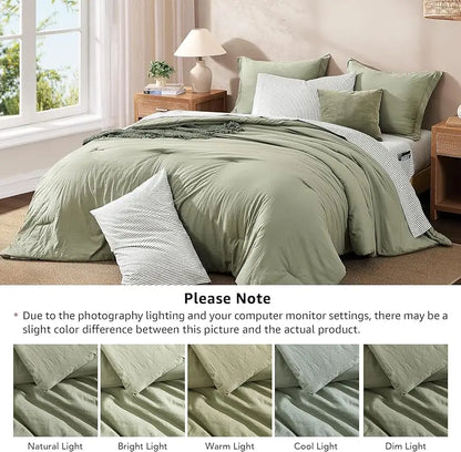 Modern Farmhouse 7-Piece Microfiber Comforter Bed Set