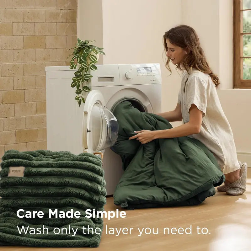 6‑Piece 2‑in‑1 All‑Season Comforter Set with Detachable Fluffy Blanket